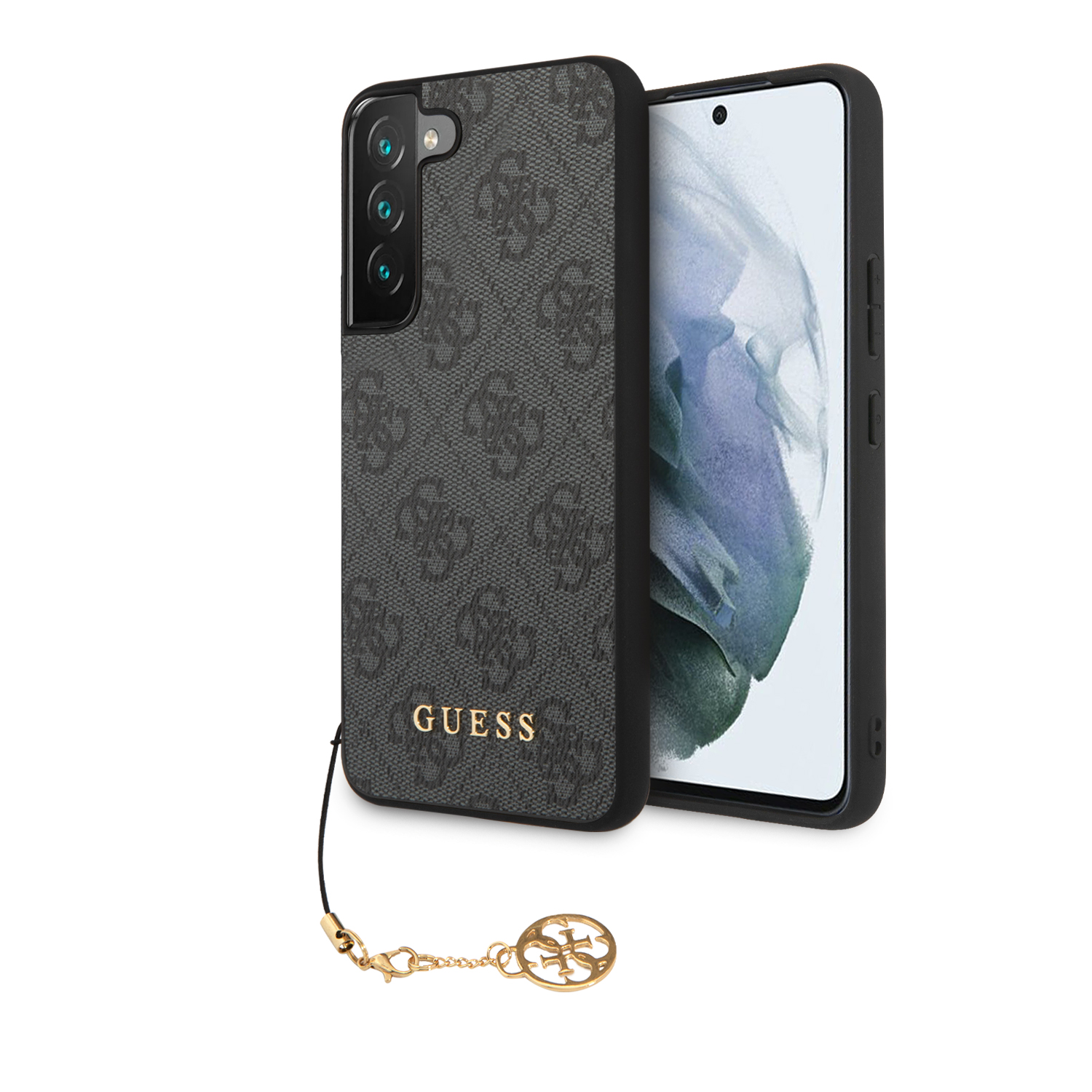 Guess GUHCS24LGF4GGR S24 Ultra S928 juodos spalvos kietas dėklas 4G Charms Collection aprašymas - Prekės nuotrauka