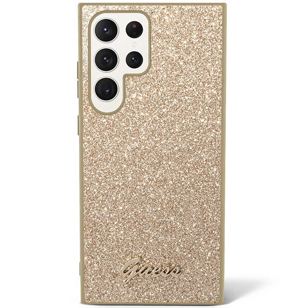 Guess GUHCS24MHGGSHD S24+ S926 auksinis kietas dėklas Glitter Script aprašymas - Prekės nuotrauka