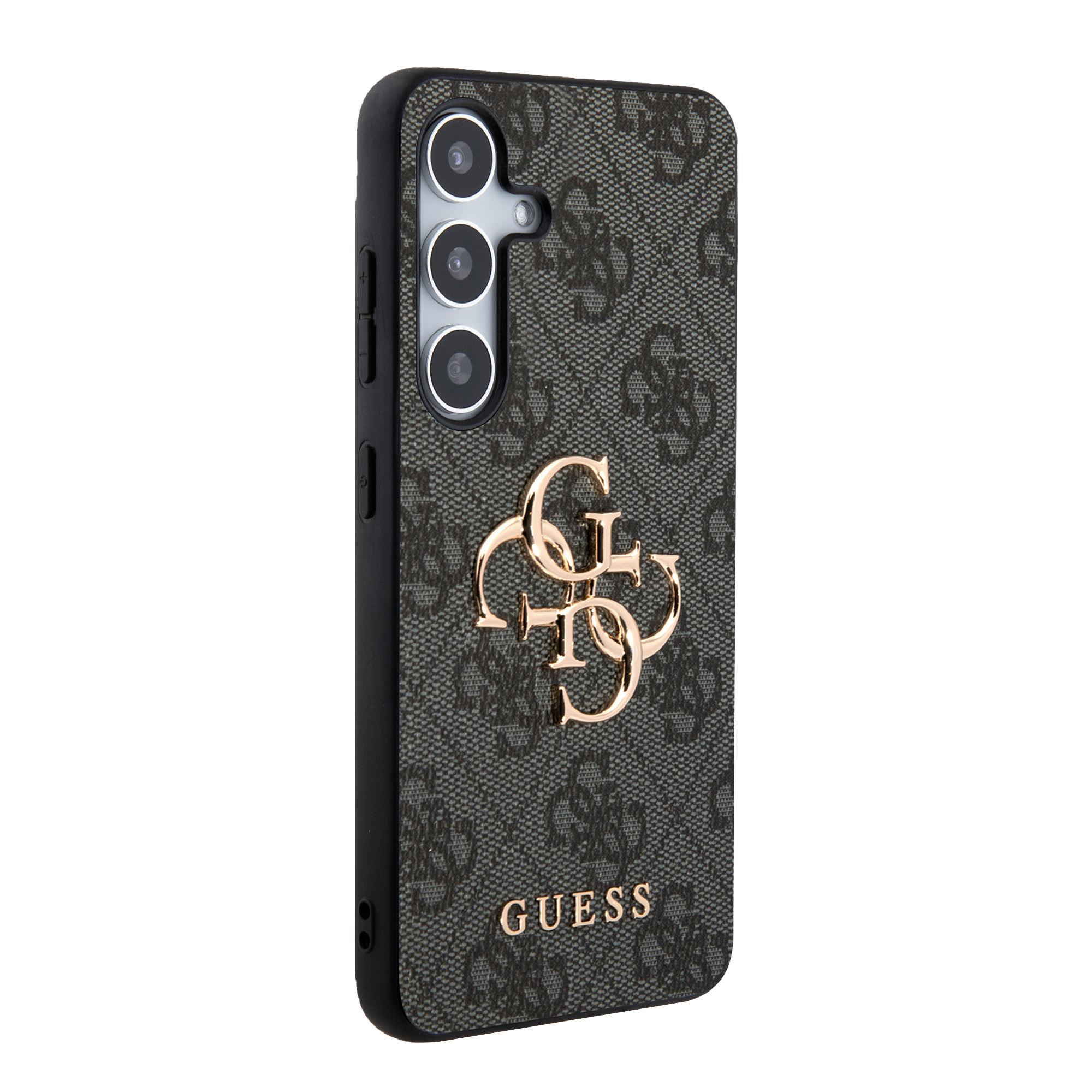 Guess GUHCSA354GMGGR A35 A356 juodos spalvos kietas dėklas 4G Big Metal Logo aprašymas - Prekės nuotrauka