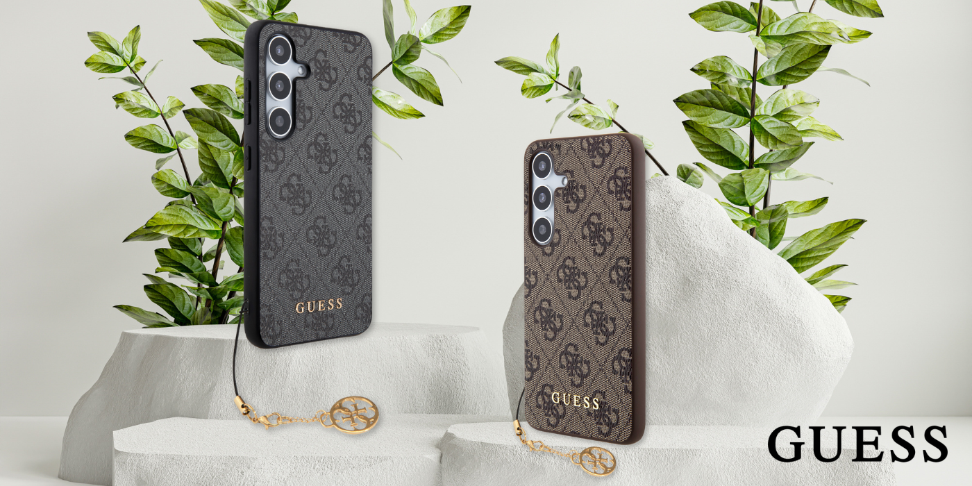Guess GUHCSA35GF4GGR A35 A356 juodos spalvos kietas dėklas 4G Charms Collection aprašymas - Prekės nuotrauka
