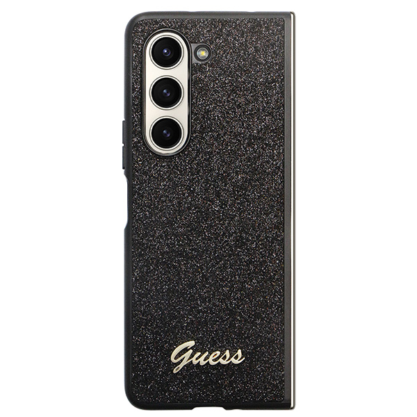 Guess GUHCZFD5HGGSHK F946 Z Fold5 juodas kietas dėklas Glitter Script aprašymas - Prekės nuotrauka