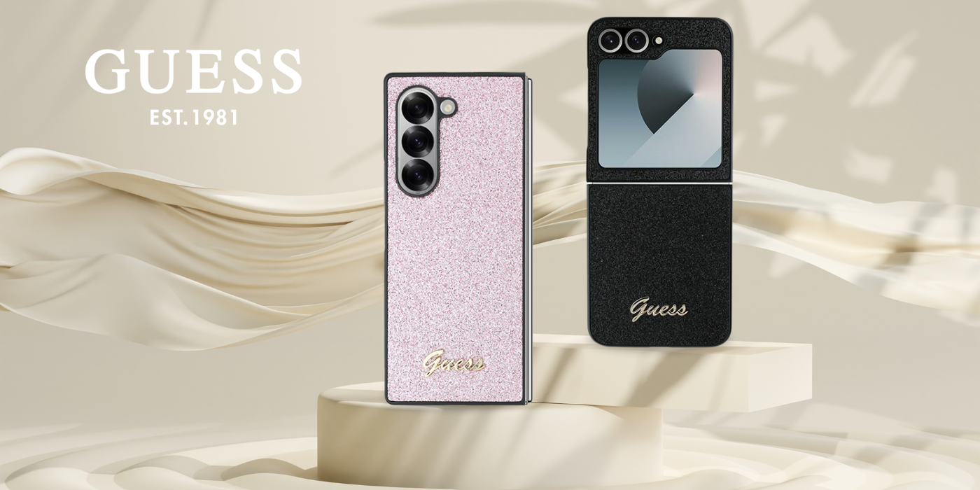 Guess GUHCZFD6HGGSHD Z Fold6 F956 auksinis 4G Glitter Script dėklas aprašymas - Prekės nuotrauka