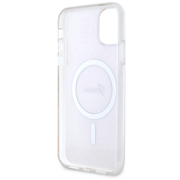 Guess GUHMN61H4STP Apple iPhone 11 6.1″ rožinės spalvos kietas dėklas 4G MagSafe aprašymas - Prekės nuotrauka