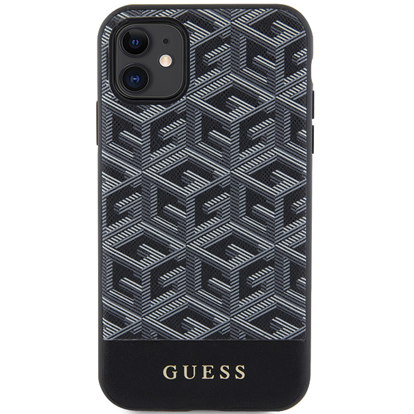 Guess GUHMN61HGCFSEK Apple iPhone 11 / Xr 6.1″ juodos spalvos kietas dėklas GCube Stripes MagSafe aprašymas - Prekės nuotrauka