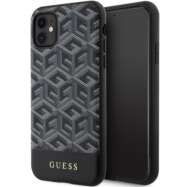 Guess GUHMN61HGCFSEK Apple iPhone 11 / Xr 6.1″ juodos spalvos kietas dėklas GCube Stripes MagSafe aprašymas - Prekės nuotrauka