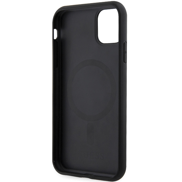 Guess GUHMN61HGCFSEK Apple iPhone 11 / Xr 6.1″ juodos spalvos kietas dėklas GCube Stripes MagSafe aprašymas - Prekės nuotrauka