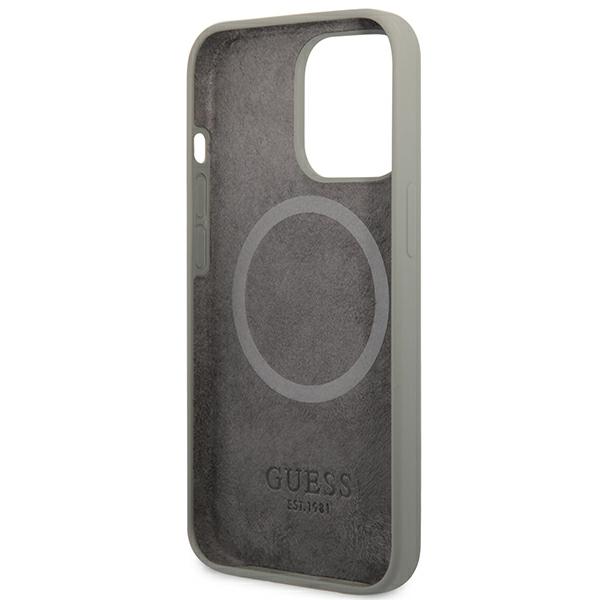 Guess GUHMP13LSPLG Apple iPhone 13 Pro / 13 6,1″ pilkas kietas dėklas Silicone Logo Plate MagSafe aprašymas - Prekės nuotrauka Guess GUHMP13LSPLG Apple iPhone 13 Pro / 13 6,1″ pilkas kietas dėklas Silicone Logo Plate MagSafe aprašymas - Prekės nuotrauka