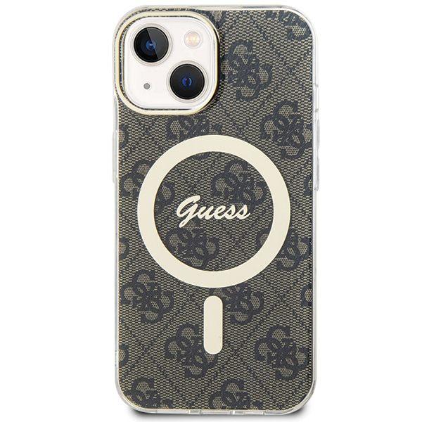 Guess GUHMP13MH4STW iPhone 13 / 14 / 15 6.1″ rudos spalvos kietas dėklas 4G MagSafe aprašymas - Prekės nuotrauka