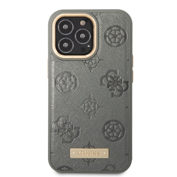 Guess GUHMP13XSAPSTG Apple iPhone 13 Pro Max 6,7″ pilkas kietas dėklas Peony Logo Plate MagSafe aprašymas - Prekės nuotrauka Guess GUHMP13XSAPSTG Apple iPhone 13 Pro Max 6,7″ pilkas kietas dėklas Peony Logo Plate MagSafe aprašymas - Prekės nuotrauka