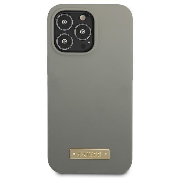 Guess GUHMP13XSPLG Apple iPhone 13 Pro Max 6,7″ pilkas kietas dėklas Silicone Logo Plate MagSafe aprašymas - Prekės nuotrauka Guess GUHMP13XSPLG Apple iPhone 13 Pro Max 6,7″ pilkas kietas dėklas Silicone Logo Plate MagSafe aprašymas - Prekės nuotrauka