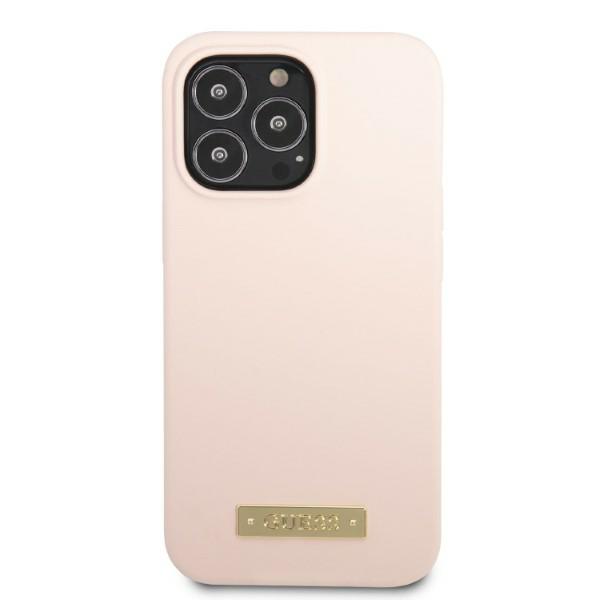 Guess GUHMP13XSPLP Apple iPhone 13 Pro Max 6,7″ rožinės spalvos kietas dėklas Silicone Logo Plate MagSafe aprašymas - Prekės nuotrauka Guess GUHMP13XSPLP Apple iPhone 13 Pro Max 6,7″ rožinės spalvos kietas dėklas Silicone Logo Plate MagSafe aprašymas - Prekės nuotrauka