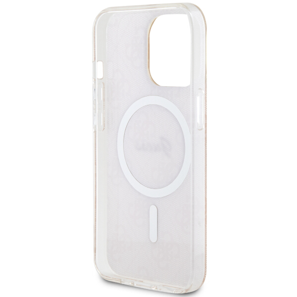 Guess GUHMP14LH4STP iPhone 14 Pro 6.1″ rožinės spalvos kietas dėklas 4G MagSafe aprašymas - Prekės nuotrauka