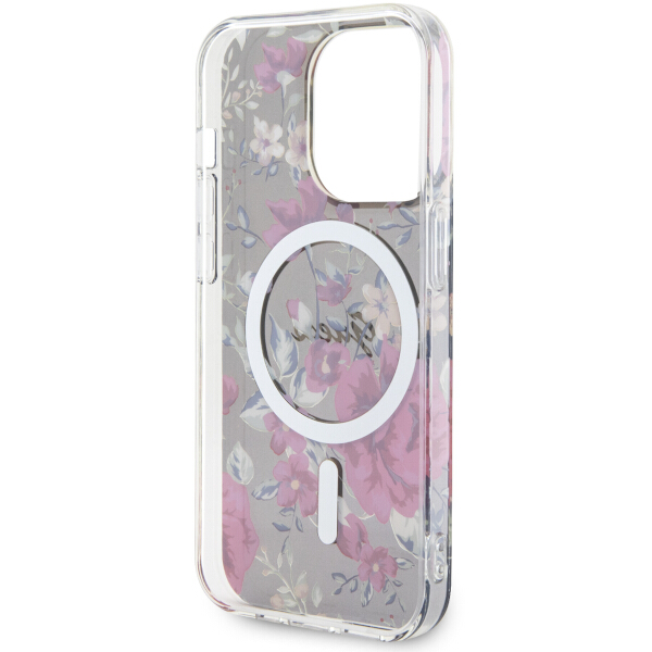 Guess GUHMP14LHCFWSA iPhone 14 Pro 6.1″ chaki spalvos kietas dėklas Flower MagSafe aprašymas - Prekės nuotrauka