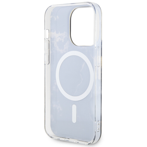 Guess GUHMP14LHTMRSK iPhone 14 Pro 6.1″ juodos spalvos kietas dėklas Golden Marble MagSafe aprašymas - Prekės nuotrauka