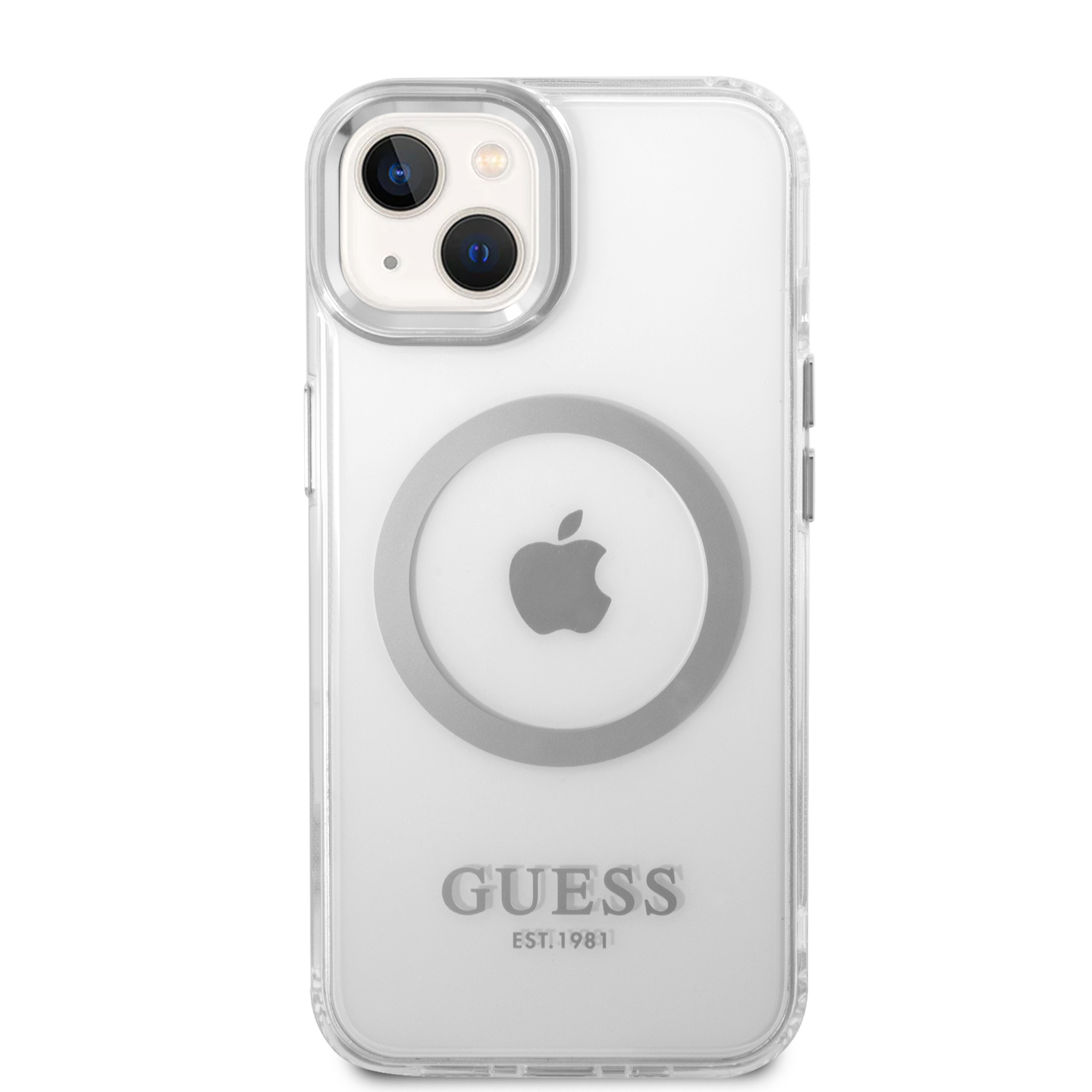 Guess GUHMP14MHTRMS Apple iPhone 14 Plus / 15 Plus 6.7″ sidabrinis kietas dėklas Metal Outline Magsafe aprašymas - Prekės nuotrauka Guess GUHMP14MHTRMS Apple iPhone 14 Plus / 15 Plus 6.7″ sidabrinis kietas dėklas Metal Outline Magsafe aprašymas - Prekės nuotrauka