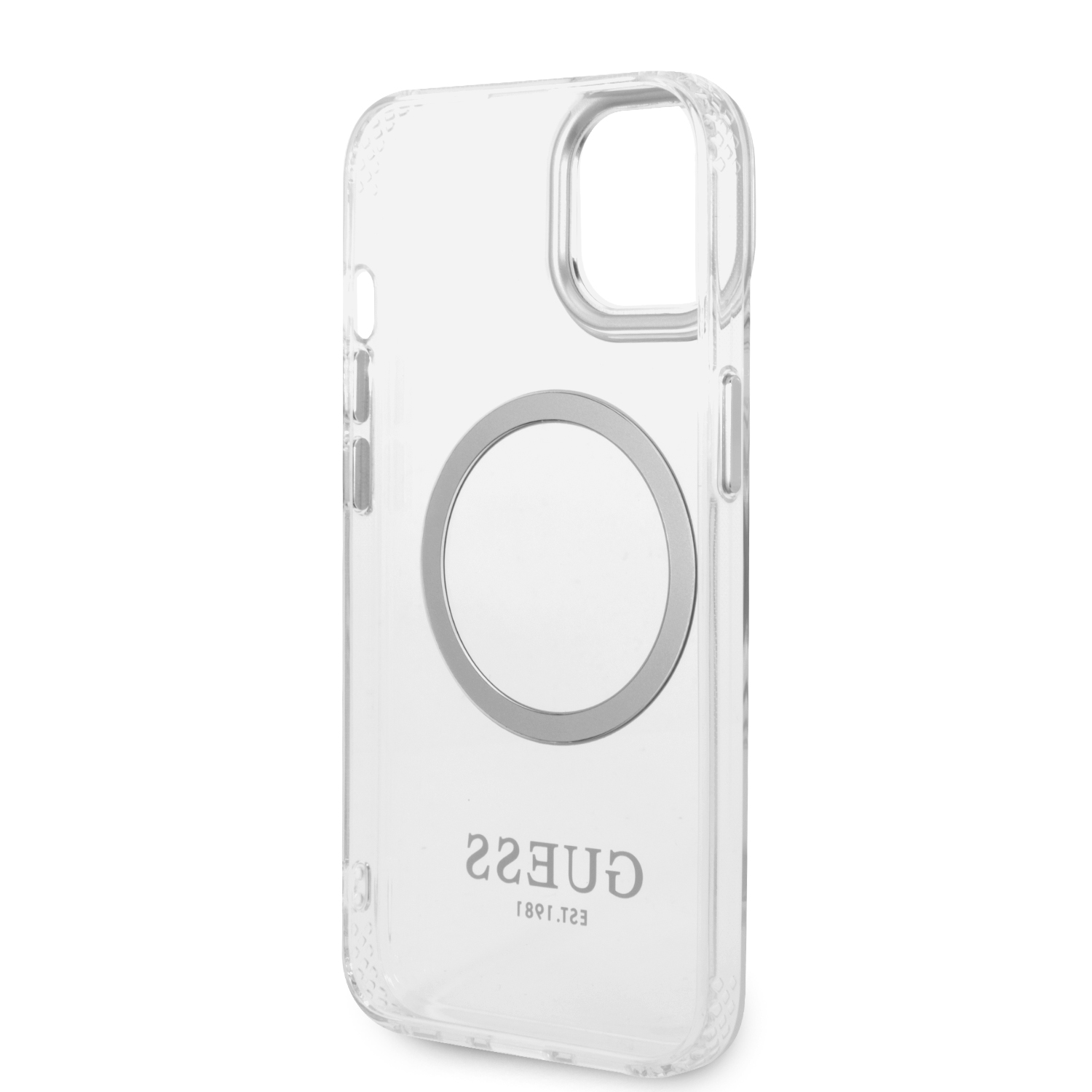 Guess GUHMP14MHTRMS Apple iPhone 14 Plus / 15 Plus 6.7″ sidabrinis kietas dėklas Metal Outline Magsafe aprašymas - Prekės nuotrauka Guess GUHMP14MHTRMS Apple iPhone 14 Plus / 15 Plus 6.7″ sidabrinis kietas dėklas Metal Outline Magsafe aprašymas - Prekės nuotrauka