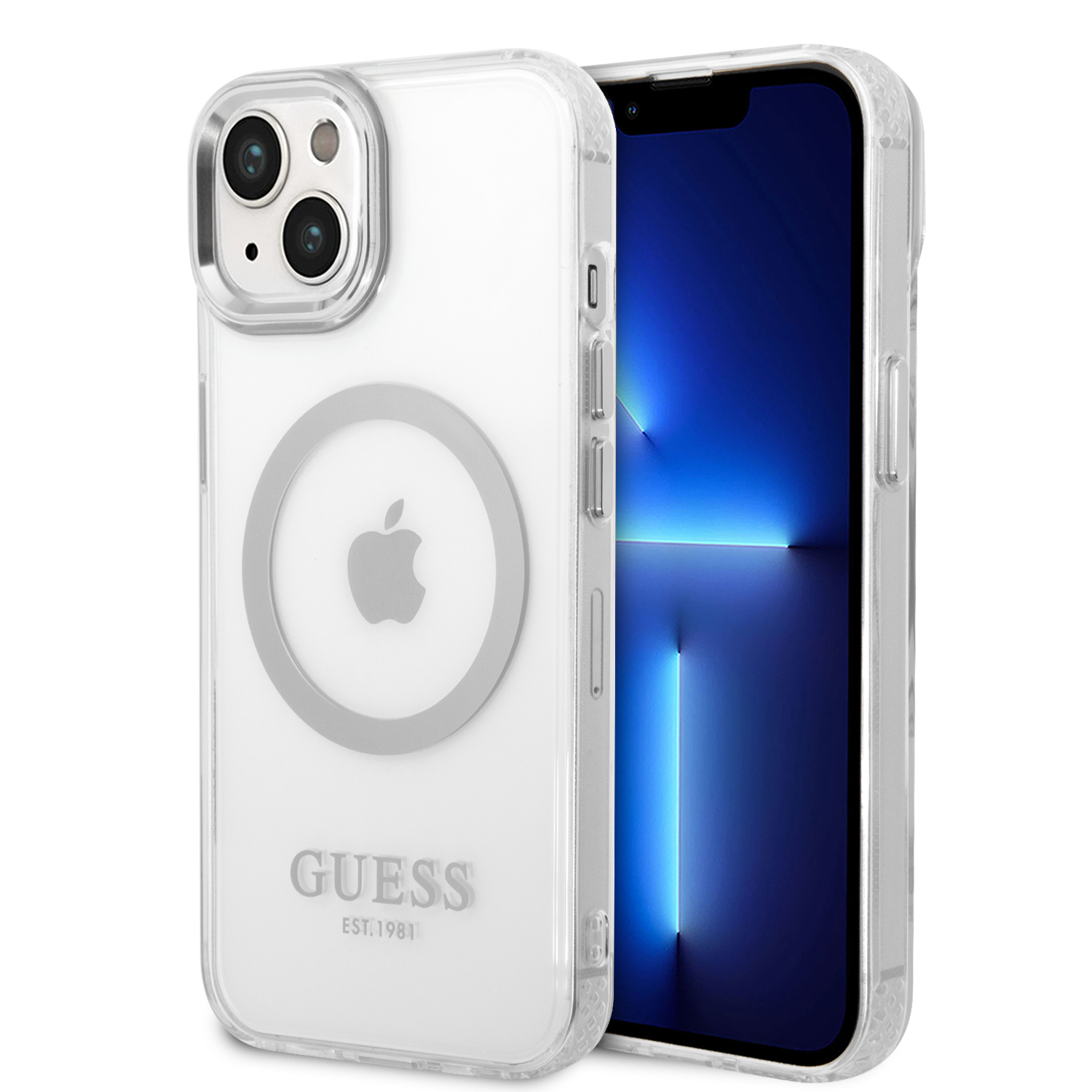 Guess GUHMP14MHTRMS Apple iPhone 14 Plus / 15 Plus 6.7″ sidabrinis kietas dėklas Metal Outline Magsafe aprašymas - Prekės nuotrauka Guess GUHMP14MHTRMS Apple iPhone 14 Plus / 15 Plus 6.7″ sidabrinis kietas dėklas Metal Outline Magsafe aprašymas - Prekės nuotrauka
