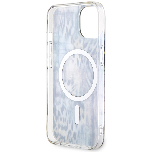 Guess GUHMP14SHLEOPWB Apple iPhone 14 / 15 / 13 6.1″ mėlynas kietas dėklas Leopard MagSafe aprašymas - Prekės nuotrauka