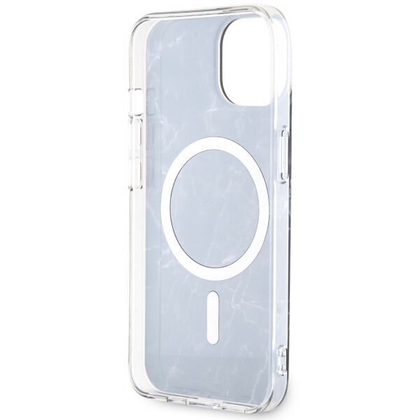 Guess GUHMP14SPCUMAK Apple iPhone 14 / 15 / 13 6.1″ juodos spalvos kietas dėklas Marble MagSafe aprašymas - Prekės nuotrauka