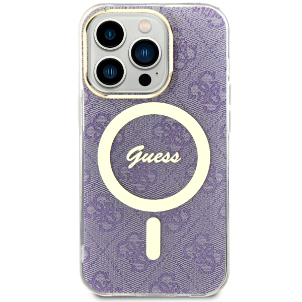 Guess GUHMP14XH4STU Apple iPhone 14 Pro Max 6.7″ violetinės spalvos kietas dėklas 4G MagSafe aprašymas - Prekės nuotrauka