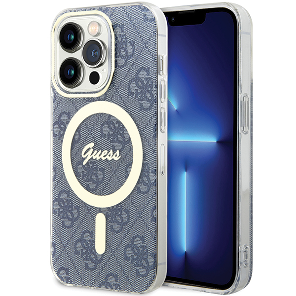 Guess GUHMP15LH4STB iPhone 15 Pro 6.1″ mėlynas kietas dėklas IML 4G MagSafe aprašymas - Prekės nuotrauka