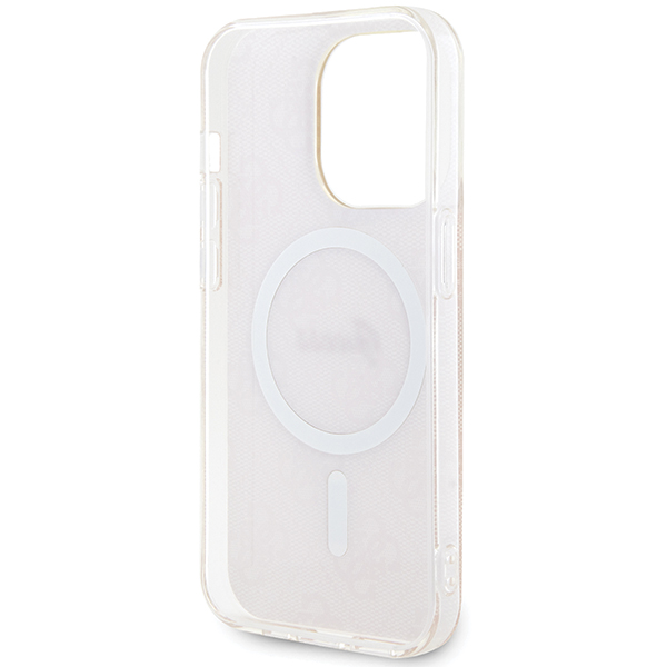 Guess GUHMP15LH4STP iPhone 15 Pro 6.1″ rožinės spalvos kietas dėklas IML 4G MagSafe aprašymas - Prekės nuotrauka