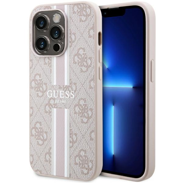 Guess GUHMP15LP4RPSP Apple iPhone 15 Pro 6.1″ rožinės spalvos kietas dėklas 4G Printed Stripes MagSafe aprašymas - Prekės nuotrauka Guess GUHMP15LP4RPSP Apple iPhone 15 Pro 6.1″ rožinės spalvos kietas dėklas 4G Printed Stripes MagSafe aprašymas - Prekės nuotrauka
