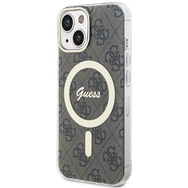 Guess GUHMP15MH4STW iPhone 15 Plus / 14 Plus 6.7″ rudos spalvos kietas dėklas IML 4G MagSafe aprašymas - Prekės nuotrauka