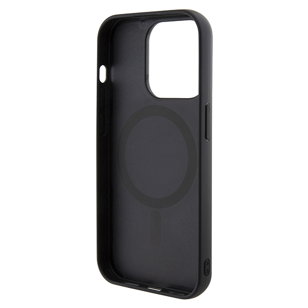 Guess GUHMP15XHGCFSEK Apple iPhone 15 Pro Max 6.7″ juodos spalvos kietas dėklas GCube Stripes MagSafe aprašymas - Prekės nuotrauka