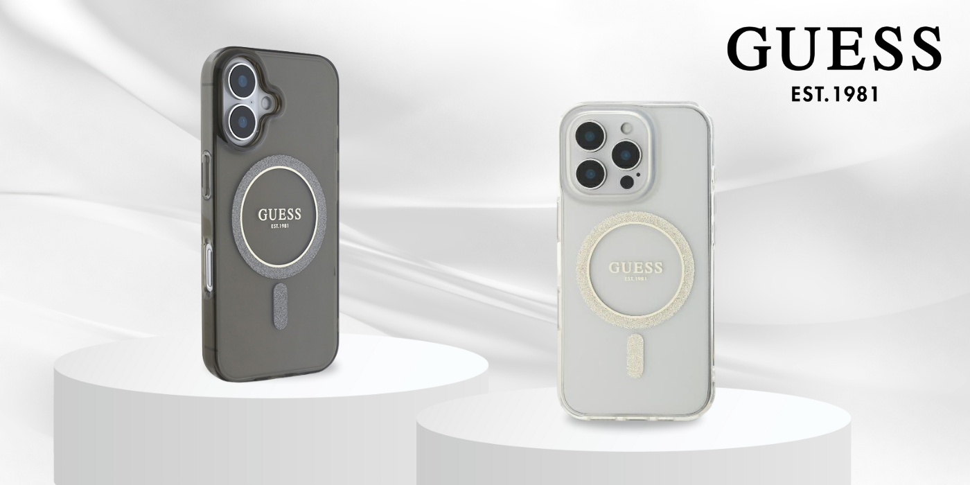 Guess GUHMP16LHFGEREK iPhone 16 Pro 6.3" telefono dėklas, juodos spalvos, IML Glitter Circle MagSafe aprašymas - Prekės nuotrauka