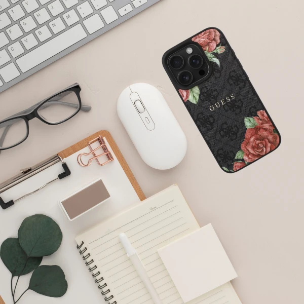 Guess GUHMP16LP4ROPEMCK Apple iPhone 16 Pro 6.3″ dėklas telefonui juodos spalvos 4G Flowers Print MagSafe aprašymas - Prekės nuotrauka