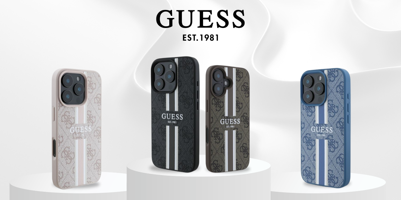 Guess GUHMP16MP4RPSW Apple iPhone 16 Plus 6.7″ rudos spalvos kietas dėklas 4G Printed Stripes MagSafe aprašymas - Prekės nuotrauka Guess GUHMP16MP4RPSW Apple iPhone 16 Plus 6.7″ rudos spalvos kietas dėklas 4G Printed Stripes MagSafe aprašymas - Prekės nuotrauka
