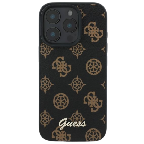 Guess GUHMP16MPGPYSK Apple iPhone 16 Plus 6.7″ juodos spalvos kietas dėklas PU Peony Script MagSafe aprašymas - Prekės nuotrauka Guess GUHMP16MPGPYSK Apple iPhone 16 Plus 6.7″ juodos spalvos kietas dėklas PU Peony Script MagSafe aprašymas - Prekės nuotrauka