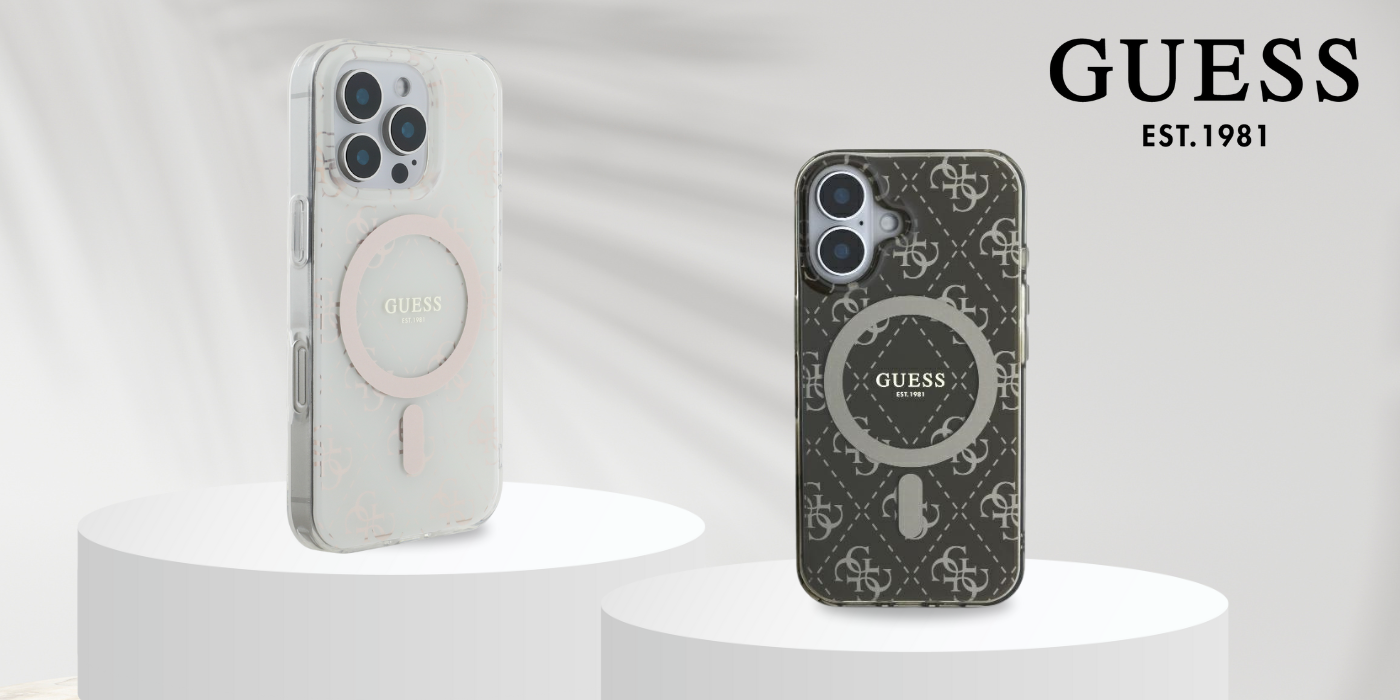 Guess GUHMP16SH4DTEW iPhone 16 6.1″ rudos spalvos kietas dėklas IML 4G Background MagSafe aprašymas - Prekės nuotrauka