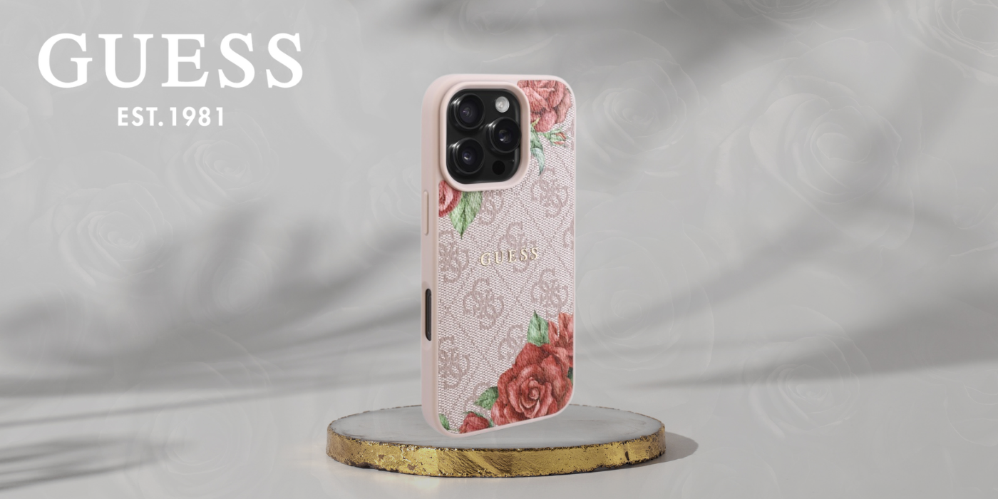 Guess GUHMP16XP4ROPEMCP iPhone 16 Pro Max 6.9″ rožinės spalvos kietas dėklas 4G Flowers Print MagSafe aprašymas - Prekės nuotrauka