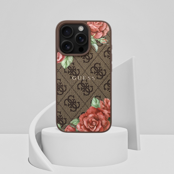 Guess GUHMP16XP4ROPEMCW iPhone 16 Pro Max 6.9″ rudos spalvos kietas dėklas 4G Flowers Print MagSafe aprašymas - Prekės nuotrauka