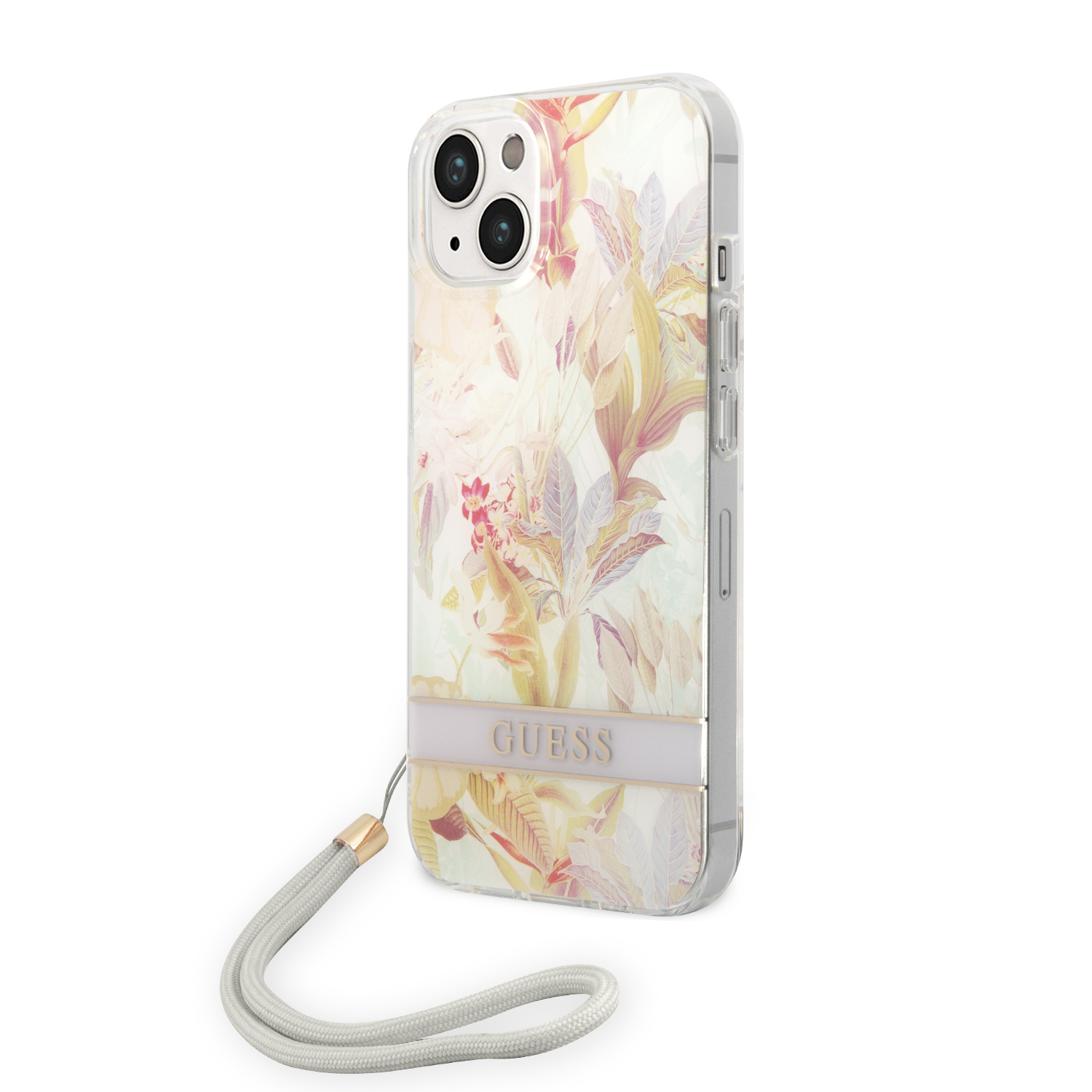 Dėklas GUESS kietas gėlių dirželis GUOHCP14MHFLSU galinis dangtelis, Apple, iPhone 14 Plus, Violetinė, 6,7 Dėklas GUESS kietas gėlių dirželis GUOHCP14MHFLSU galinis dangtelis, Apple, iPhone 14 Plus, Violetinė, 6,7