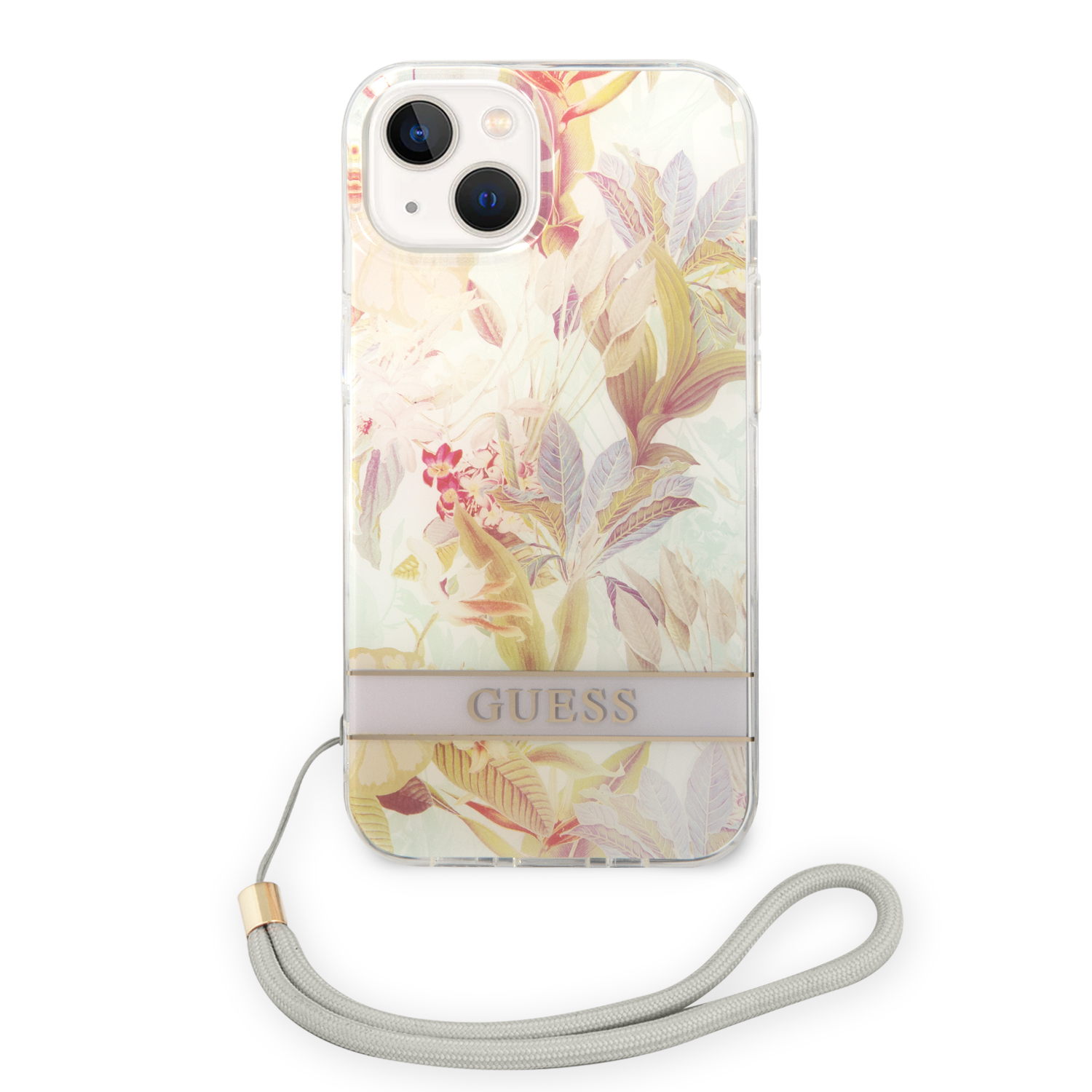 Dėklas GUESS kietas gėlių dirželis GUOHCP14MHFLSU galinis dangtelis, Apple, iPhone 14 Plus, Violetinė, 6,7 Dėklas GUESS kietas gėlių dirželis GUOHCP14MHFLSU galinis dangtelis, Apple, iPhone 14 Plus, Violetinė, 6,7