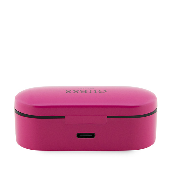 Guess GUTWST31EK TWS Bluetooth ausinės + magenta docking station aprašymas - Prekės nuotrauka