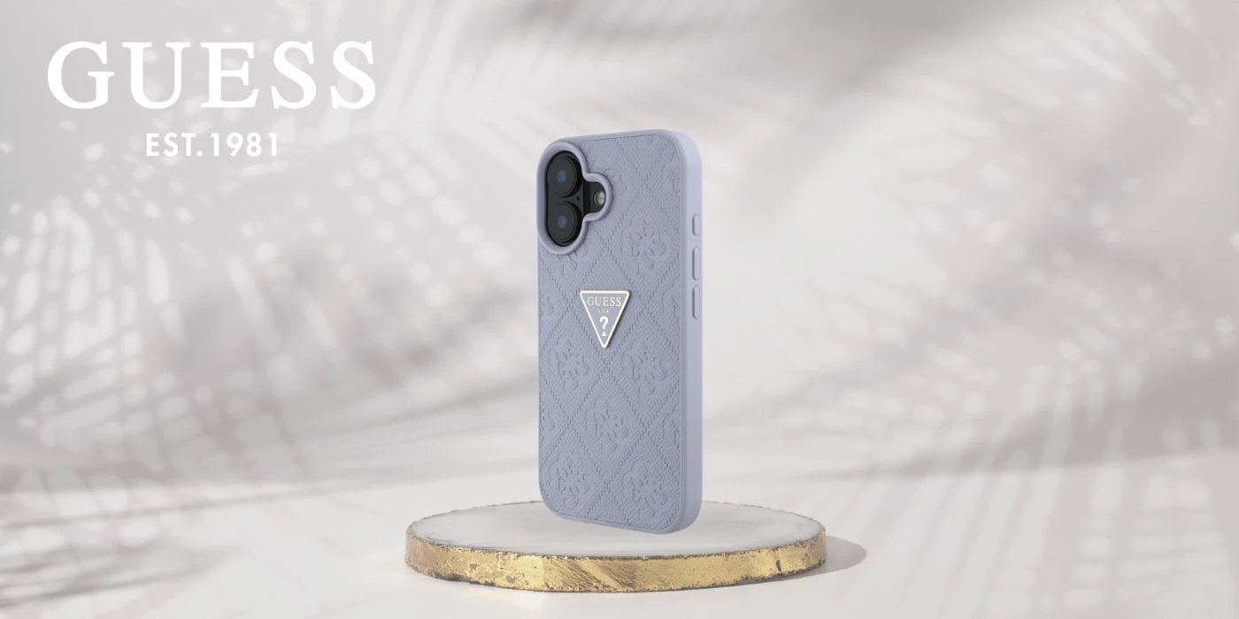 Guess Hot Stamp 4G Pattern Triangle Metal Logo Apple iPhone 16 dėklas telefonui violetinės spalvos aprašymas - Prekės nuotrauka Guess Hot Stamp 4G Pattern Triangle Metal Logo Apple iPhone 16 dėklas telefonui violetinės spalvos aprašymas - Prekės nuotrauka