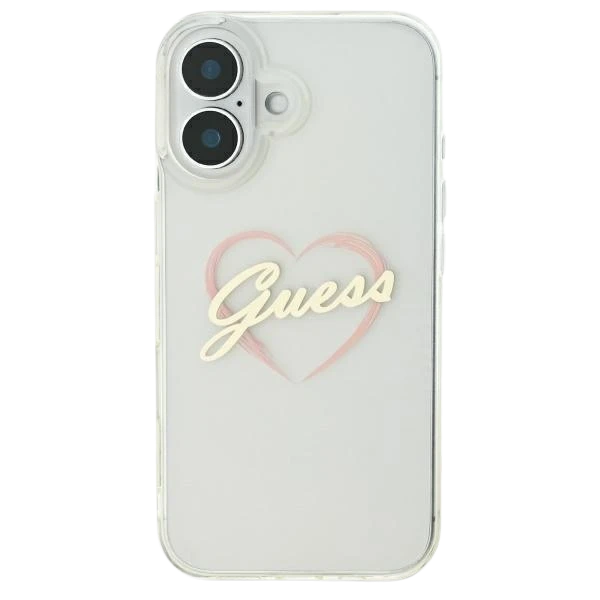 Guess IML Heart Apple iPhone 16 - dėklas telefonui skaidrus aprašymas - Prekės nuotrauka
