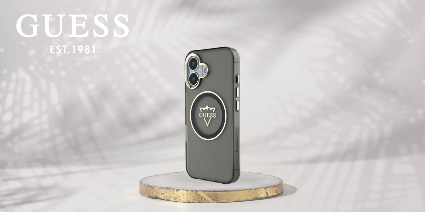 Guess IML Metal Mountain Logo MagSafe Apple iPhone 16 dėklas telefonui juodos spalvos aprašymas - Prekės nuotrauka Guess IML Metal Mountain Logo MagSafe Apple iPhone 16 dėklas telefonui juodos spalvos aprašymas - Prekės nuotrauka