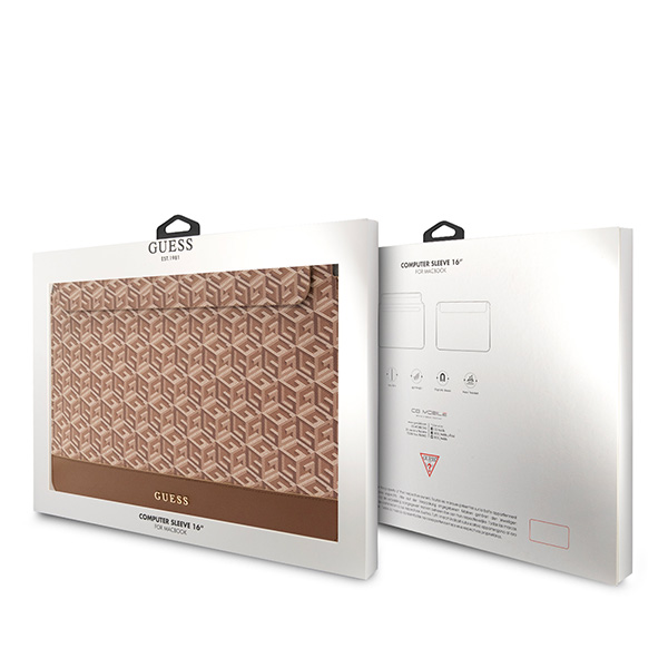 Guess kompiuterio dėklas GUCS16HGCFSEW 16″ rudos spalvos GCube Stripes aprašymas - Prekės nuotrauka