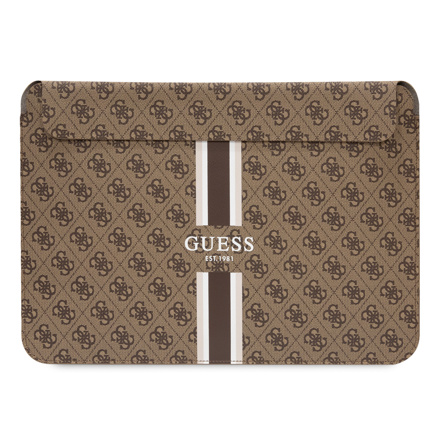 Guess kompiuterio dėklas GUCS16P4RPSW 16″ rudos spalvos 4G Printed Stripes aprašymas - Prekės nuotrauka