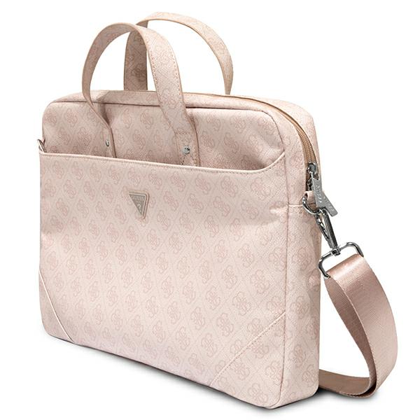 Guess kompiuterio krepšys GUCB15P4TP 16″ rožinės spalvos Saffiano 4G Triangle Logo aprašymas - Prekės nuotrauka