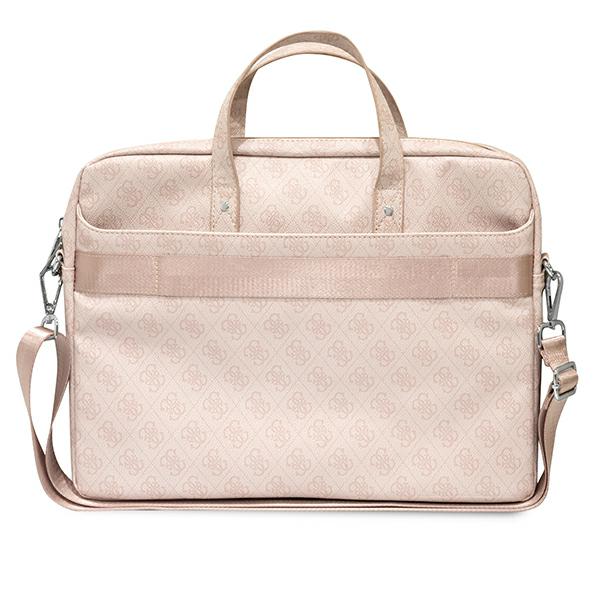 Guess kompiuterio krepšys GUCB15P4TP 16″ rožinės spalvos Saffiano 4G Triangle Logo aprašymas - Prekės nuotrauka