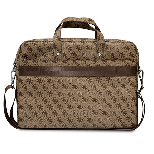 Guess kompiuterio krepšys GUCB15P4TW 16″ rudos spalvos Saffiano 4G Triangle Logo aprašymas - Prekės nuotrauka