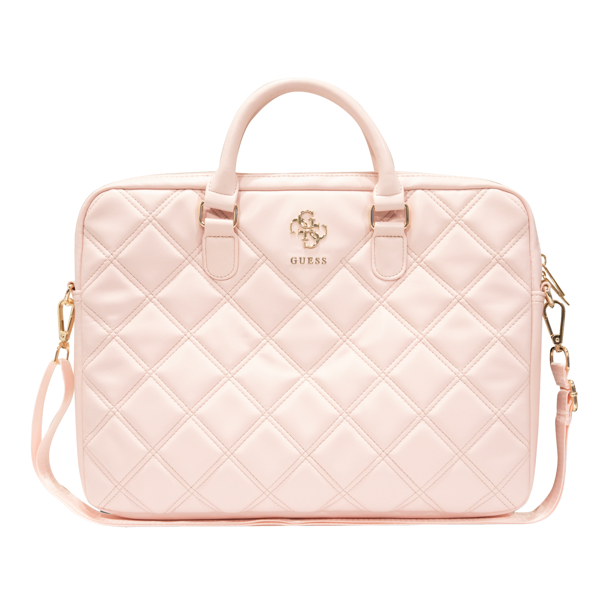 Guess kompiuterio krepšys GUCB15ZPSQSSGP 16″ rožinės spalvos Quilted 4G aprašymas - Prekės nuotrauka