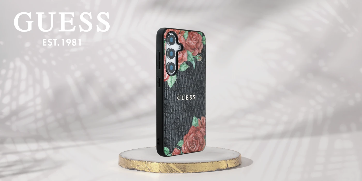 Guess Leather 4G Flowers Print Metal Classic Logo MagSafe Samsung Galaxy S25 dėklas telefonui juodos spalvos aprašymas - Prekės nuotrauka Guess Leather 4G Flowers Print Metal Classic Logo MagSafe Samsung Galaxy S25 dėklas telefonui juodos spalvos aprašymas - Prekės nuotrauka