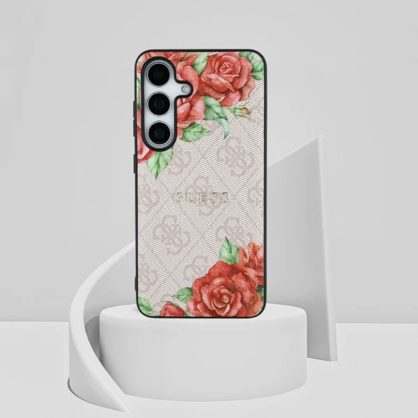 Dėklas Guess Leather 4G Flowers Print Metal Classic Logo MagSafe Samsung Galaxy S25 dėkals telefonui rožinės spalvos aprašymas - Prekės nuotrauka Dėklas Guess Leather 4G Flowers Print Metal Classic Logo MagSafe Samsung Galaxy S25 dėkals telefonui rožinės spalvos aprašymas - Prekės nuotrauka